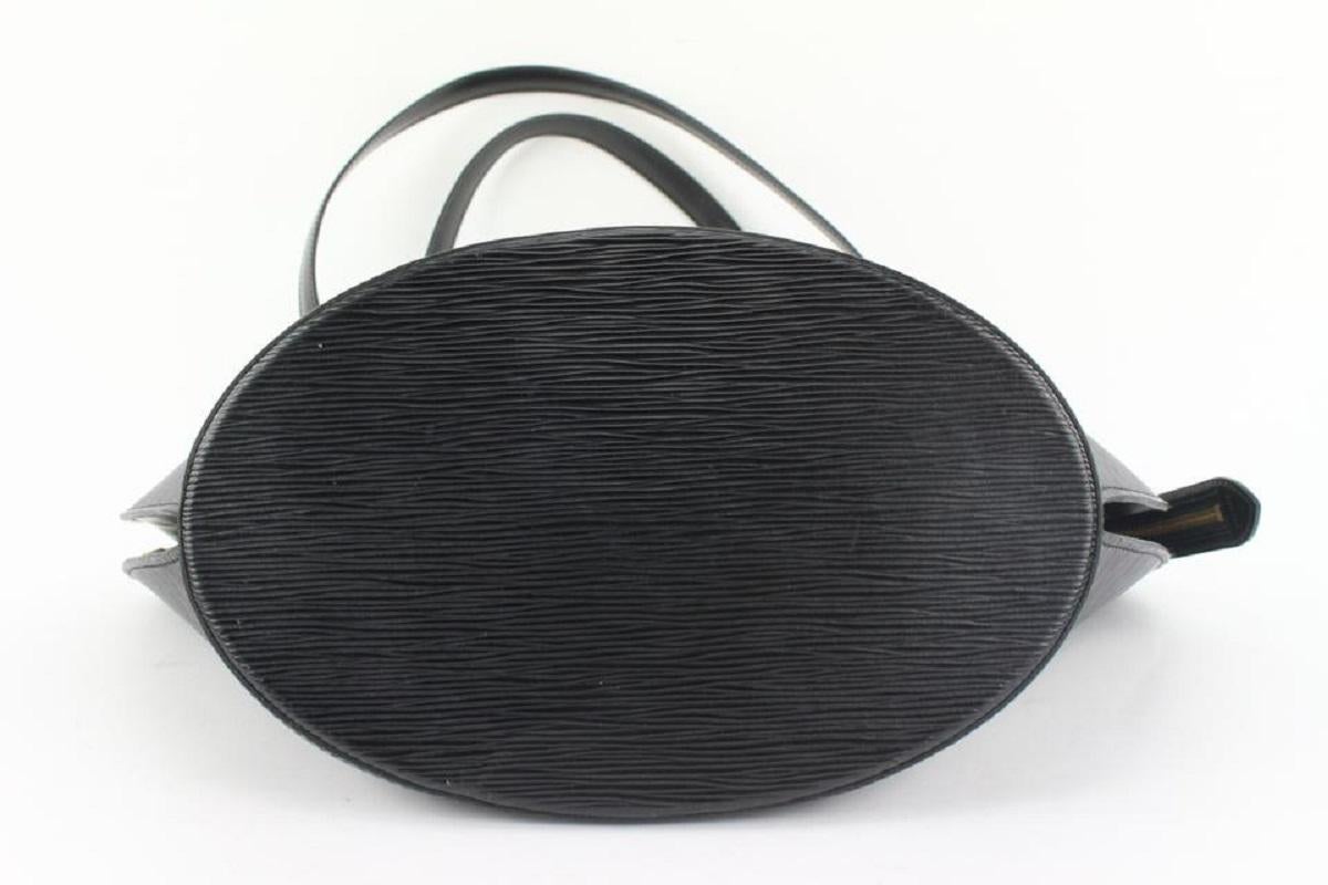Louis Vuitton Black Epi Leather Noir Saint Jacques Zip Shopper Tote bag For Sale 5
