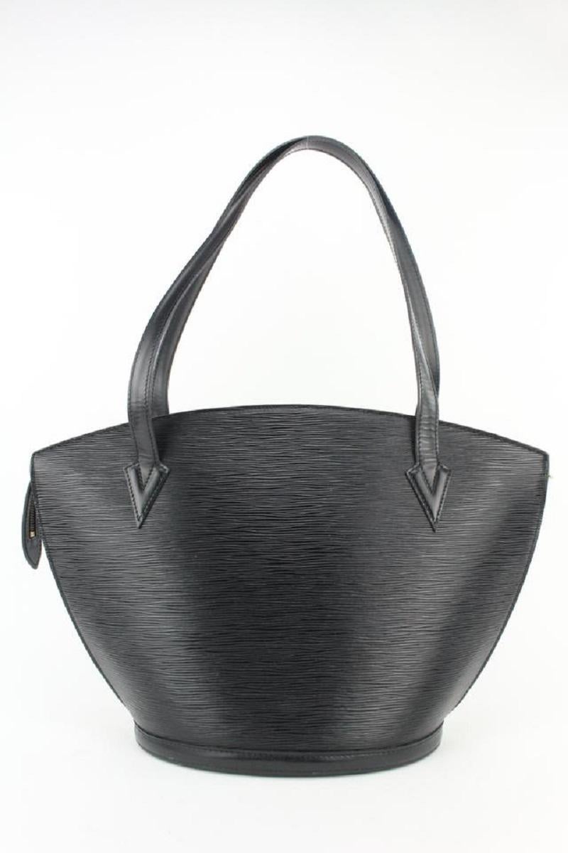 Louis Vuitton Black Epi Leather Noir Saint Jacques Zip Shopper Tote bag For Sale 3