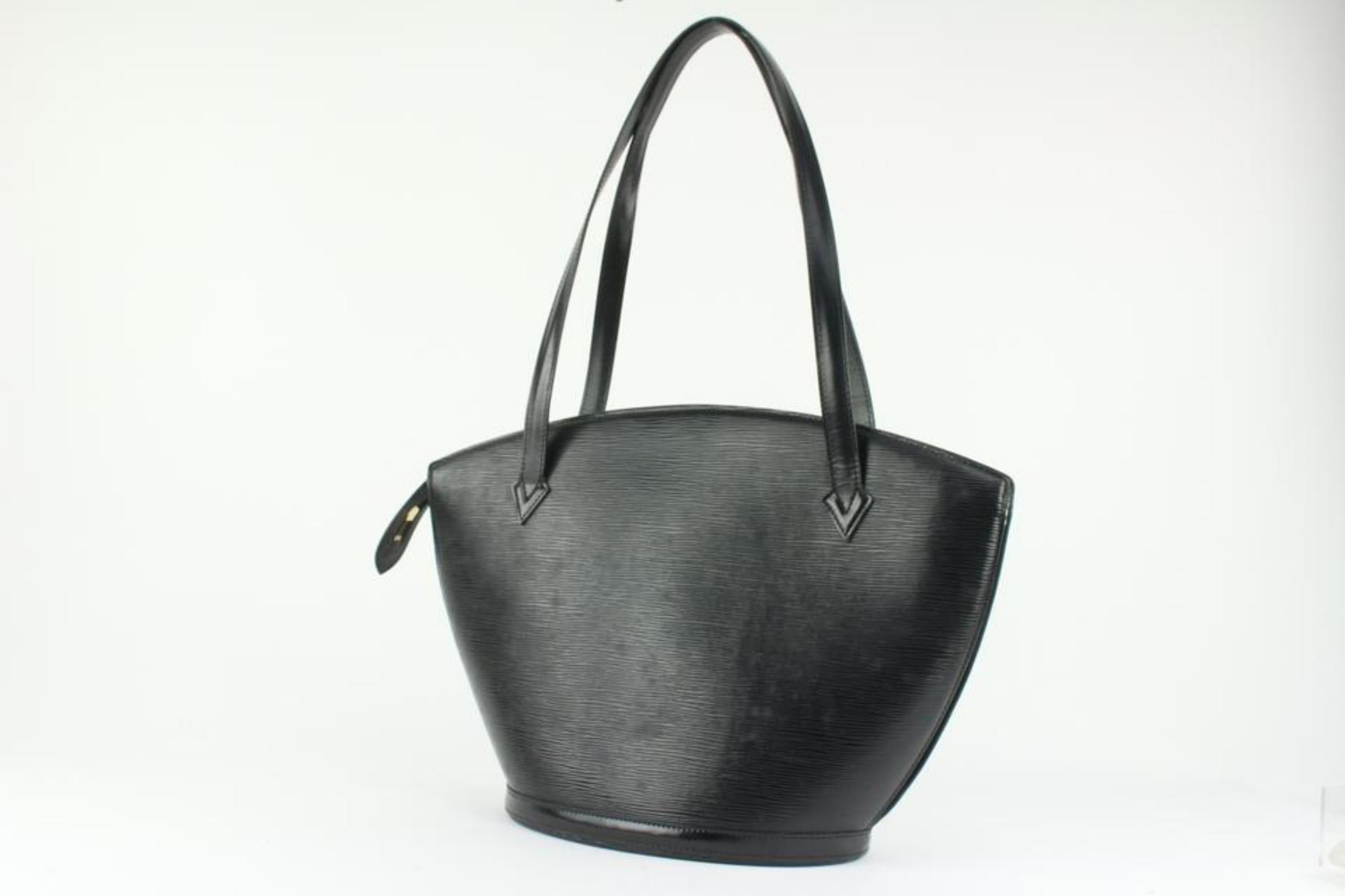 Louis Vuitton Black Epi Leather Noir Saint Jacques Zip Tote Bag 2LV106 For Sale 8