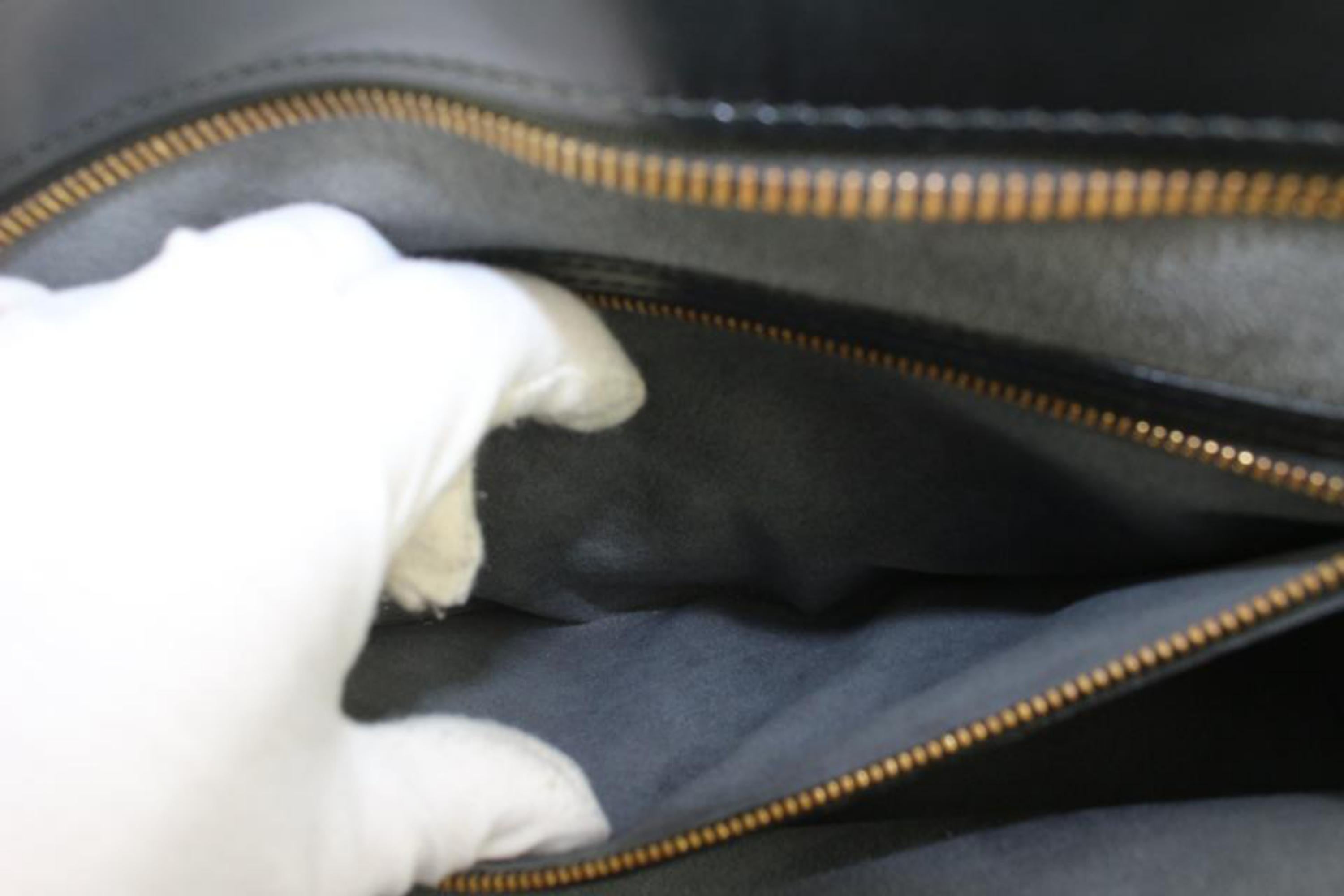 Women's Louis Vuitton Black Epi Leather Noir Saint Jacques Zip Tote Bag 2LV106 For Sale