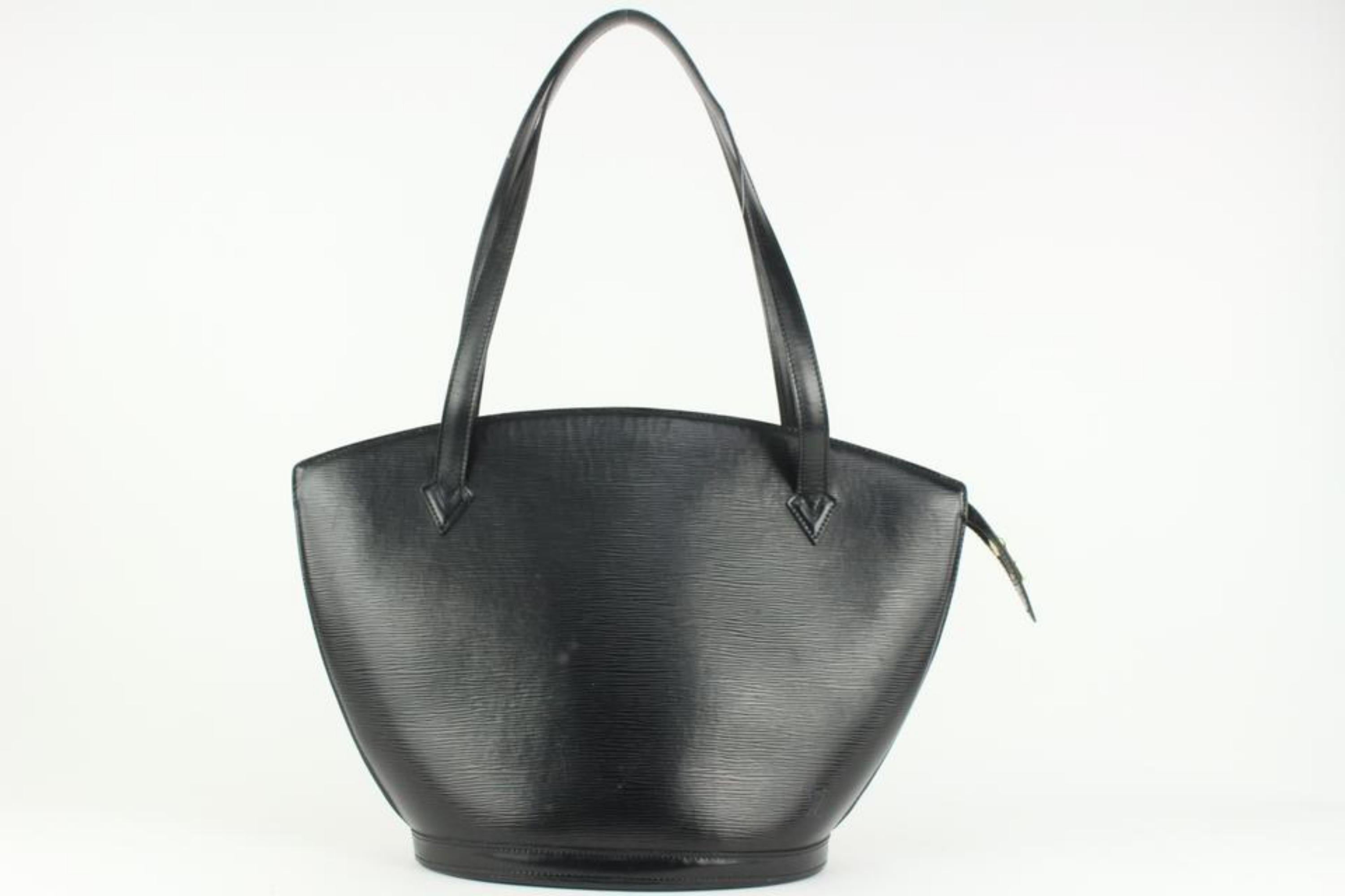 Louis Vuitton Black Epi Leather Noir Saint Jacques Zip Tote Bag 2LV106 For Sale 3