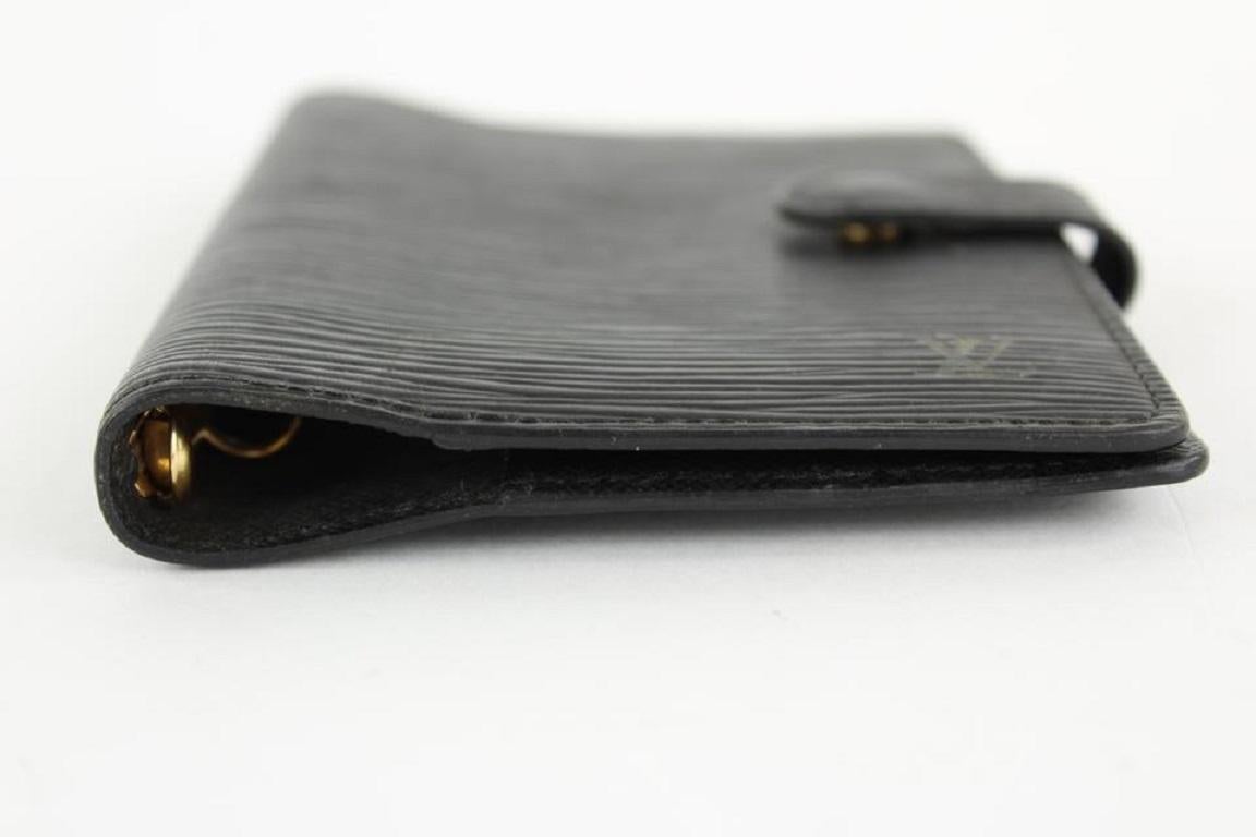 Louis Vuitton Black Epi Leather Noir Small Ring Agenda PM Diary Cover 17LVS1210 2