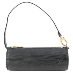 Louis Vuitton Black Epi Leather Noir Soufflot Mini Wristlet Pouch Papillon 42lv3