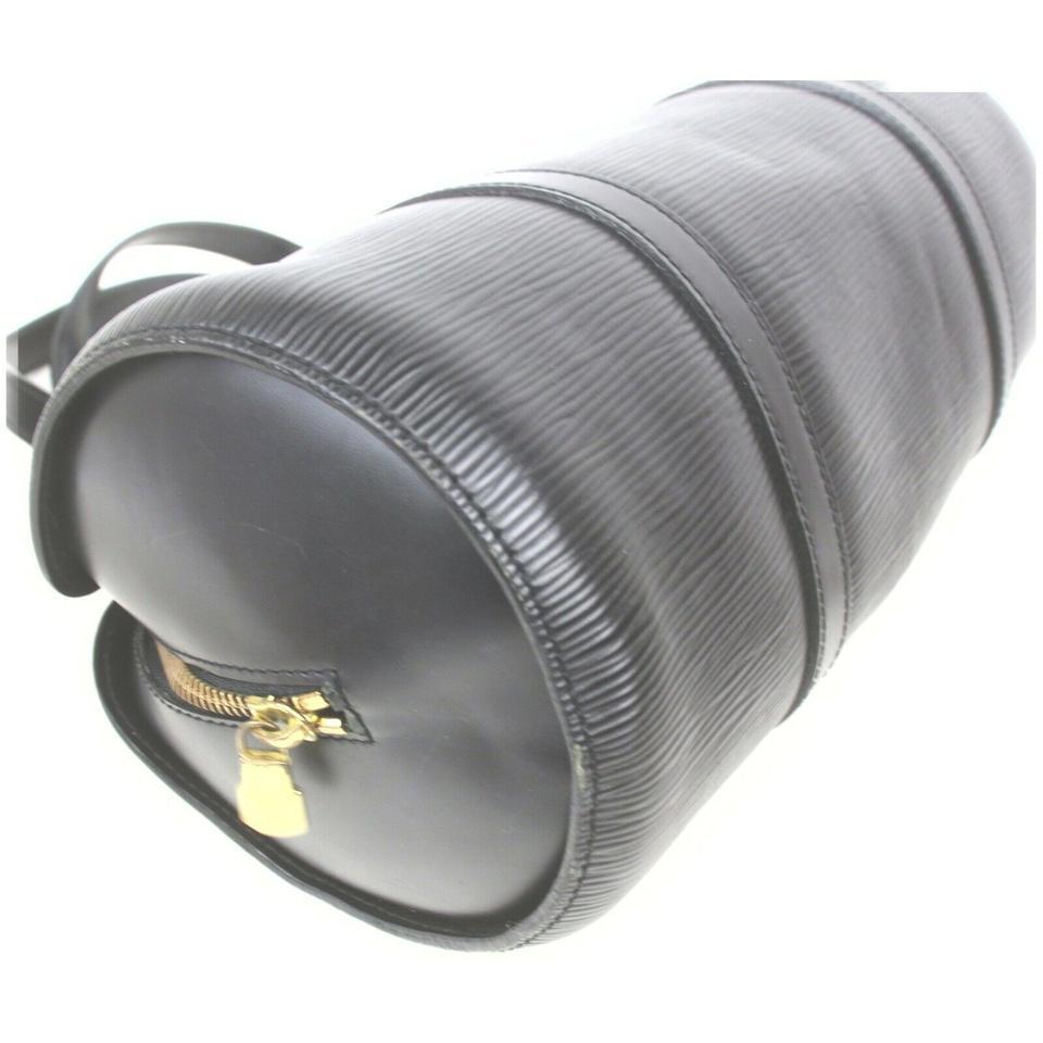 Louis Vuitton Black Epi Leather Noir Soufflot Papillon Cyllinder Barrel Bag For Sale 5
