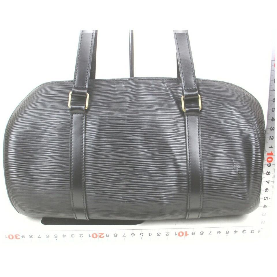 Louis Vuitton Black Epi Leather Noir Soufflot Papillon Cyllinder Barrel Bag For Sale 2