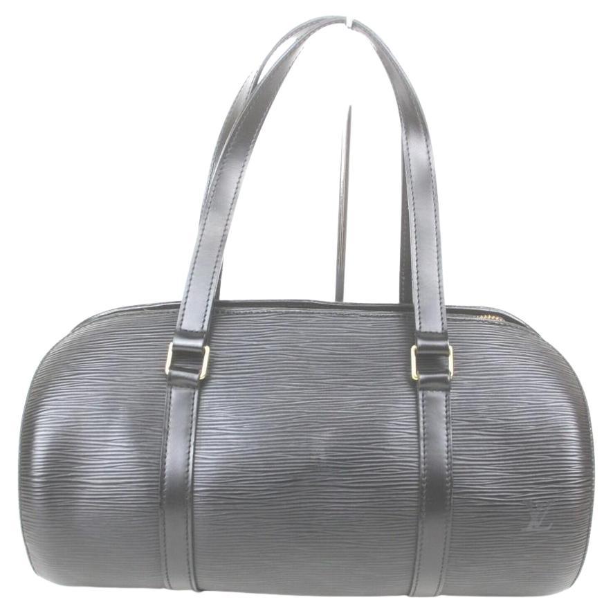 Louis Vuitton Black Epi Leather Noir Soufflot Papillon Cyllinder Barrel Bag For Sale