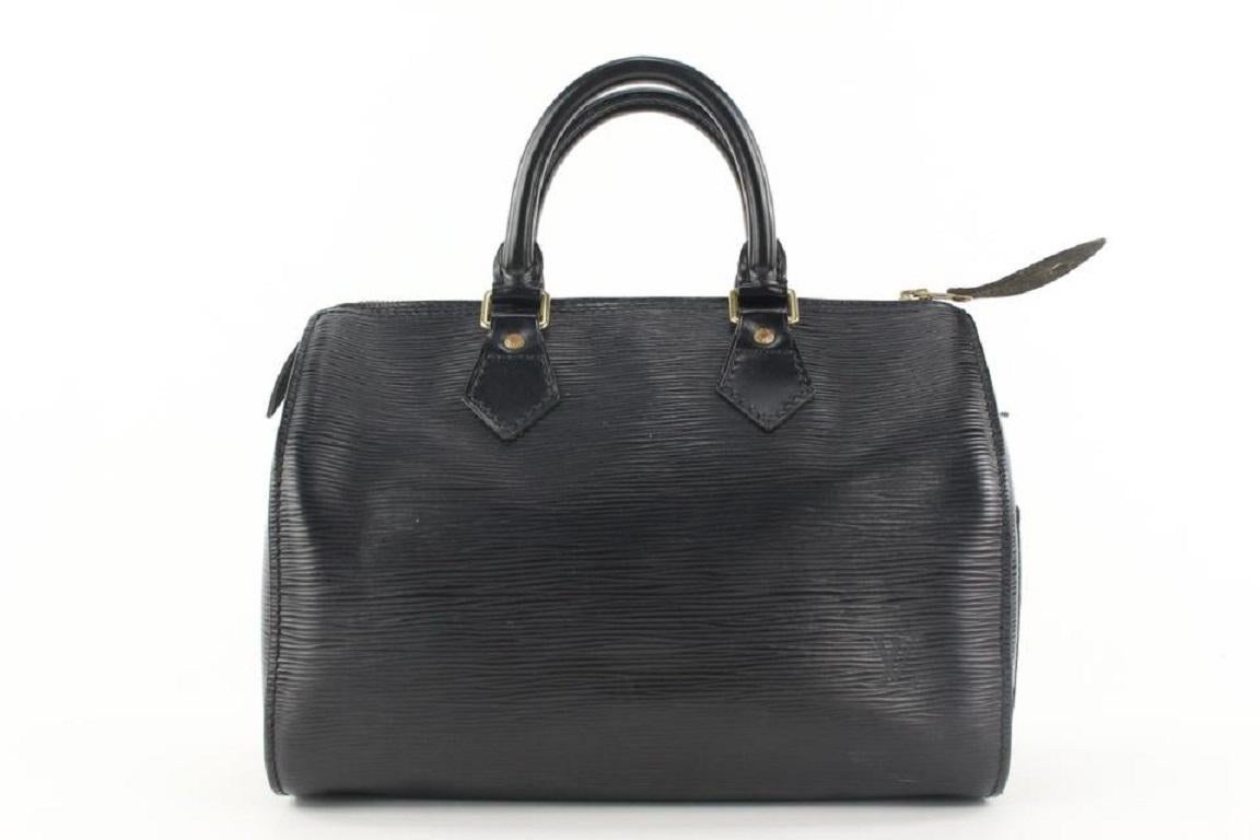Louis Vuitton Black Epi Leather Noir Speedy 25 Boston Bag 23lvs422 4