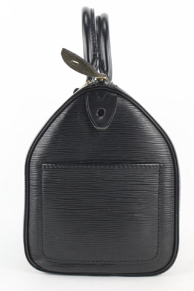 Women's Louis Vuitton Black Epi Leather Noir Speedy 25 Boston Bag 23lvs422