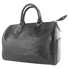 Vintage Louis Vuitton Black Epi Leather Noir Speedy 25 Boston Bag 23lvs422