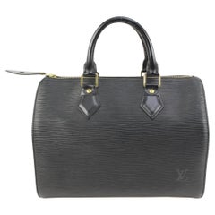 Louis Vuitton Black Epi Leather Noir Speedy 25 Boston Bag 57lk414s