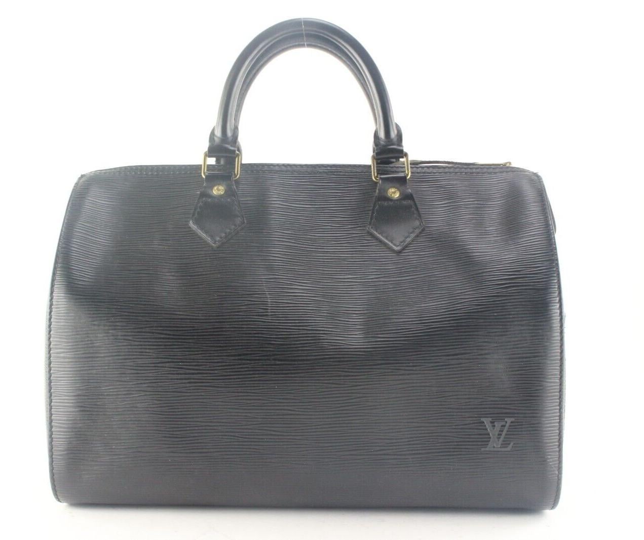 Louis Vuitton Black Epi Leather Noir Speedy 30 2LV116K For Sale 5