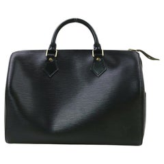 Louis Vuitton Schwarz Epi Leder Noir Speedy 30 Boston Tasche 862974