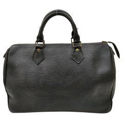 Vintage Louis Vuitton Black Epi Leather Noir Speedy 30 Boston Bag 863146