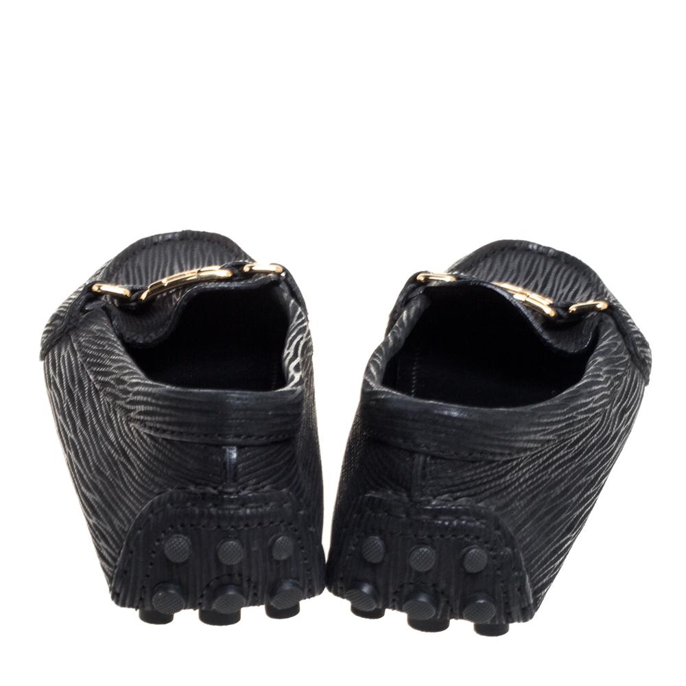 Louis Vuitton Black Epi Leather Oxford Loafers Size 36.5 In Excellent Condition In Dubai, Al Qouz 2