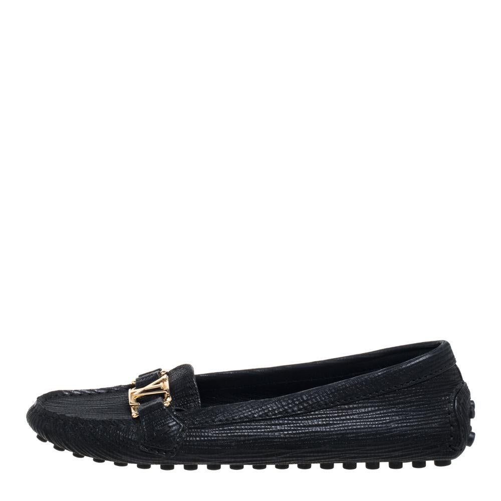 Louis Vuitton Black Epi Leather Oxford Loafers Size 36.5 1