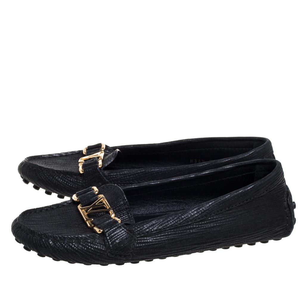 Louis Vuitton Black Epi Leather Oxford Loafers Size 36.5 2