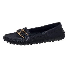 Louis Vuitton Black Epi Leather Oxford Loafers Size 36.5