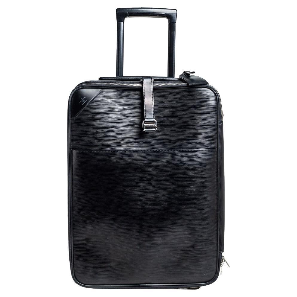 Louis Vuitton Black Epi Leather Pegase 50 Luggage
