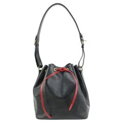 Louis Vuitton Black Epi Leather Petit Noe Drawstring Bucket Bag Hobo 62lk38s