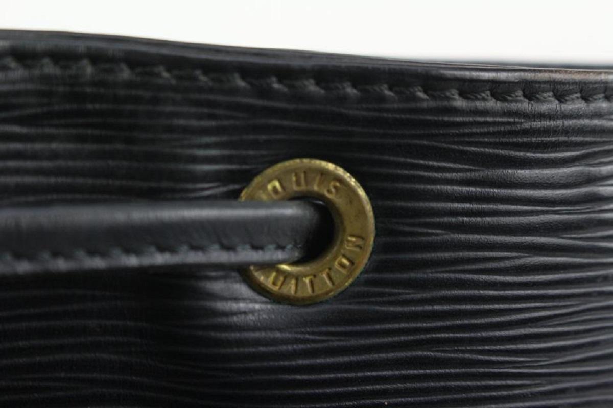 Louis Vuitton Black Epi Leather Petit Noe Drawstring Bucket Hobo Bag 1LV1018  1