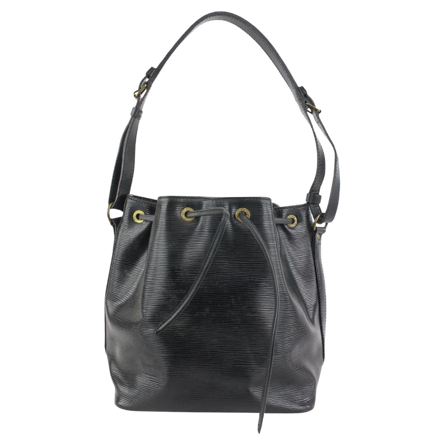 Louis Vuitton Black Epi Leather Petit Noe Drawstring Bucket Hobo Bag 1LV1018 