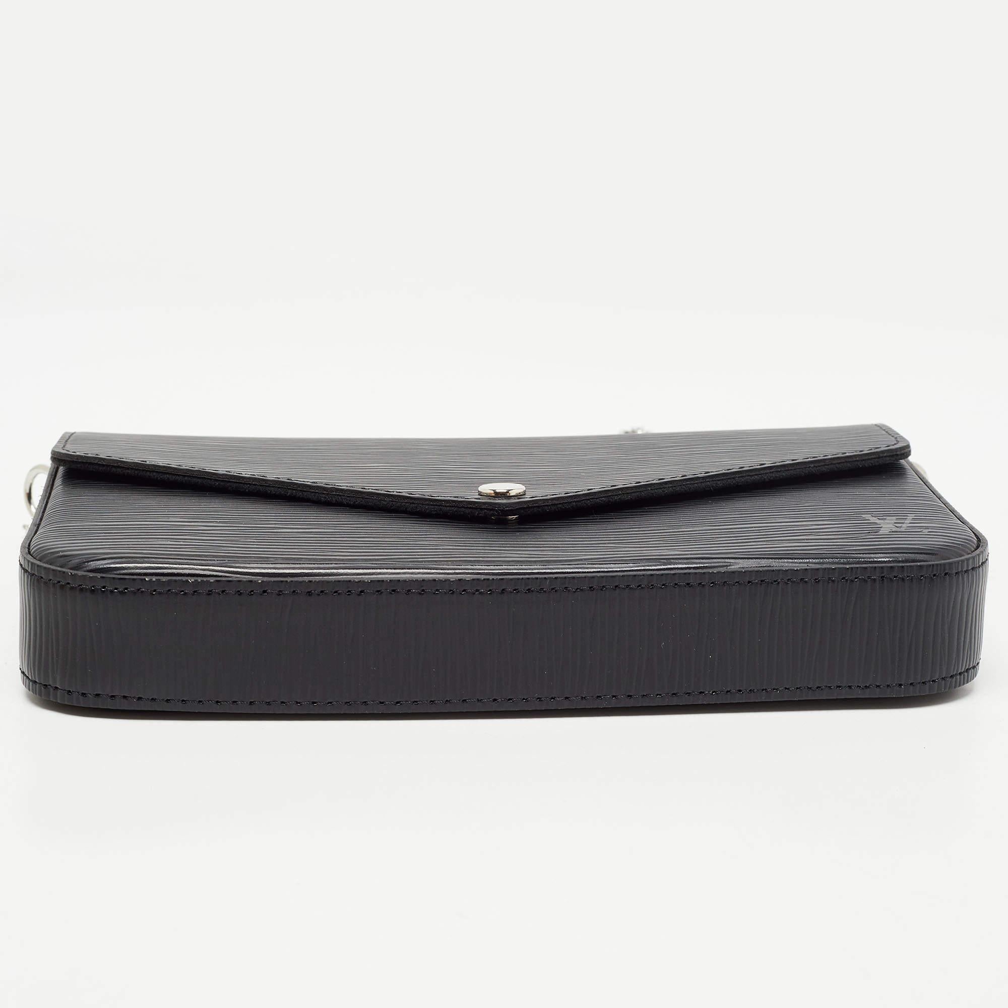 Louis Vuitton Black Epi Leather Pochette Felicie Bag 1