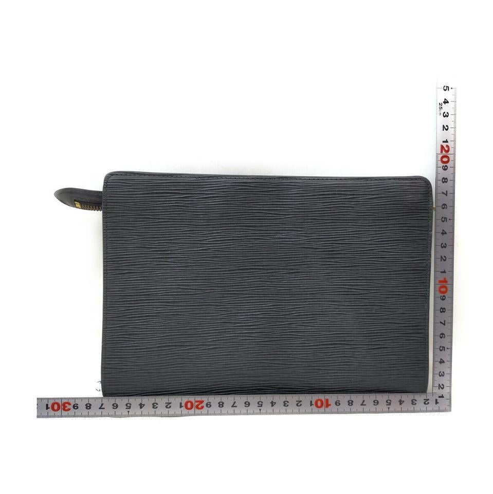 Louis Vuitton Schwarz Epi Leder Pochette Homme Clutch Tasche 863148 im Angebot 5