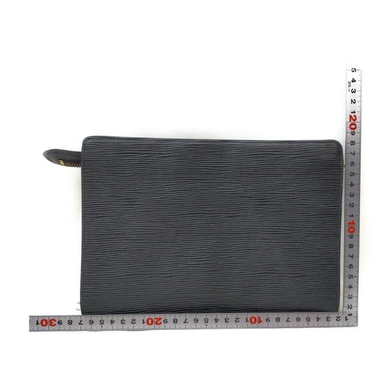 Louis Vuitton Black Epi Leather Pochette Homme Clutch Bag 863148 For Sale  at 1stDibs