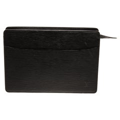 Louis Vuitton Black Epi Leather Pochette Homme Clutch Bag