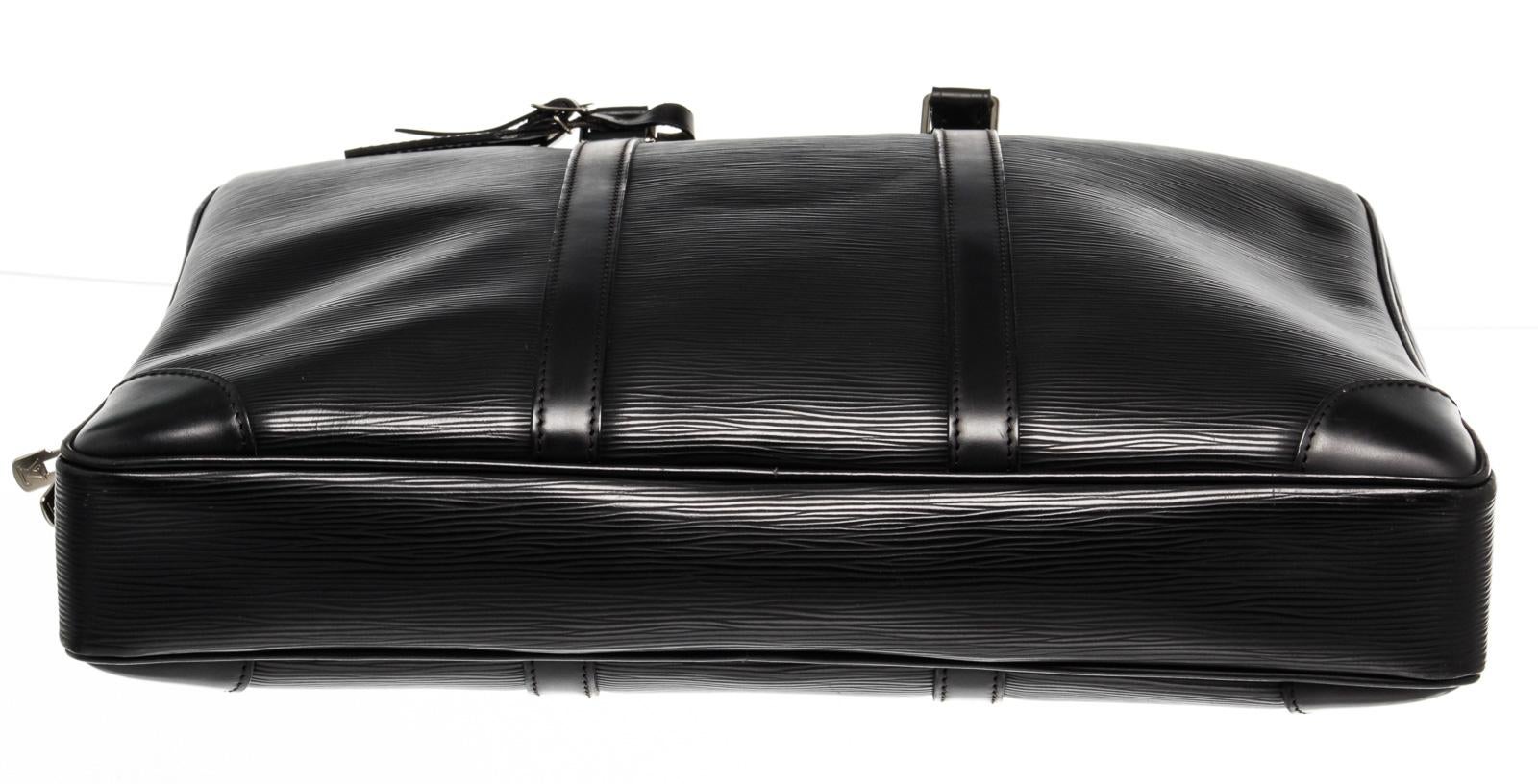 Women's Louis Vuitton Black Epi Leather Porte Document Voyage Briefcases