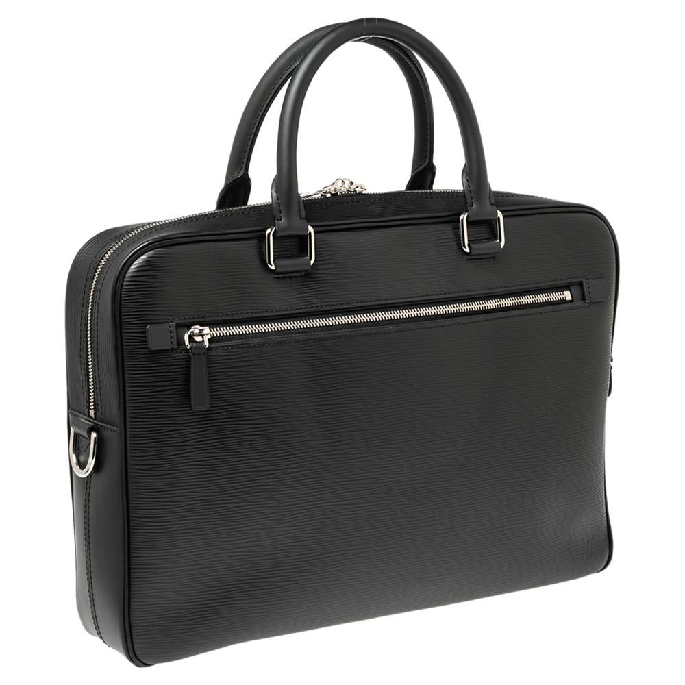 Louis Vuitton Black Epi Leather Porte Documents Business Briefcase 6