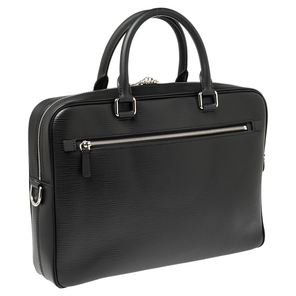 Louis Vuitton Black Epi Leather Porte Documents Business Briefcase at  1stDibs