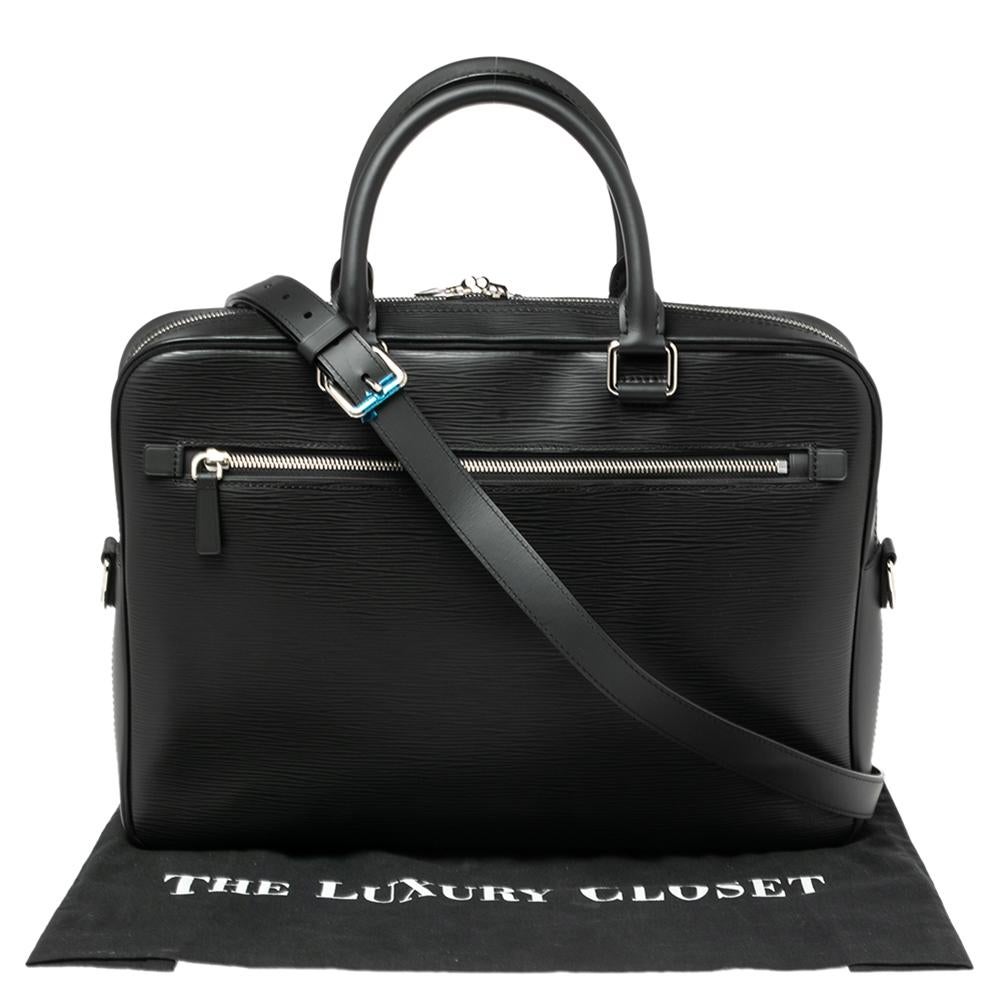 Louis Vuitton Black Epi Leather Porte Documents Business Briefcase 8
