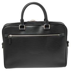 Louis Vuitton Black Epi Leather Porte Documents Business Briefcase