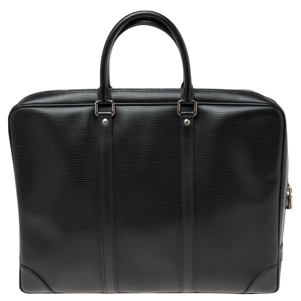 Louis Vuitton Black Epi Leather Porte Documents Voyage Briefcase 8