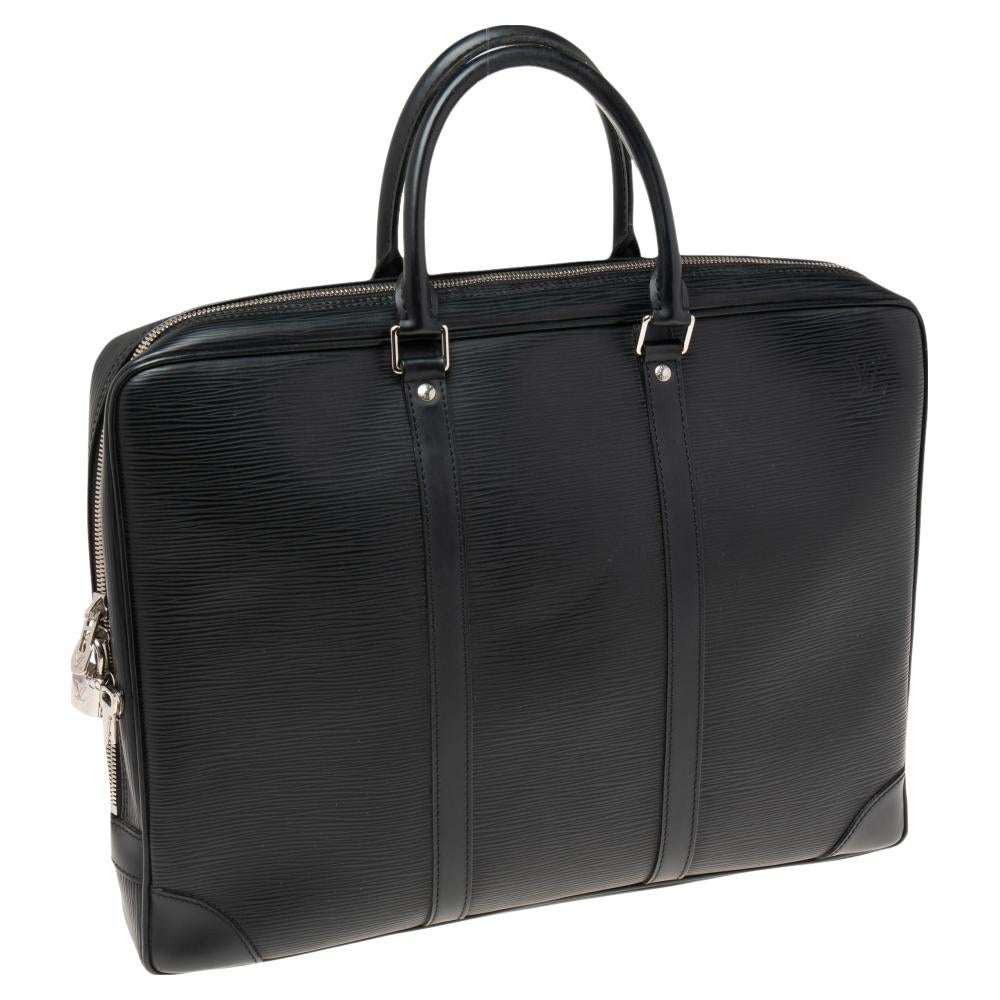 Louis Vuitton Black Epi Leather Porte Documents Voyage Briefcase 9