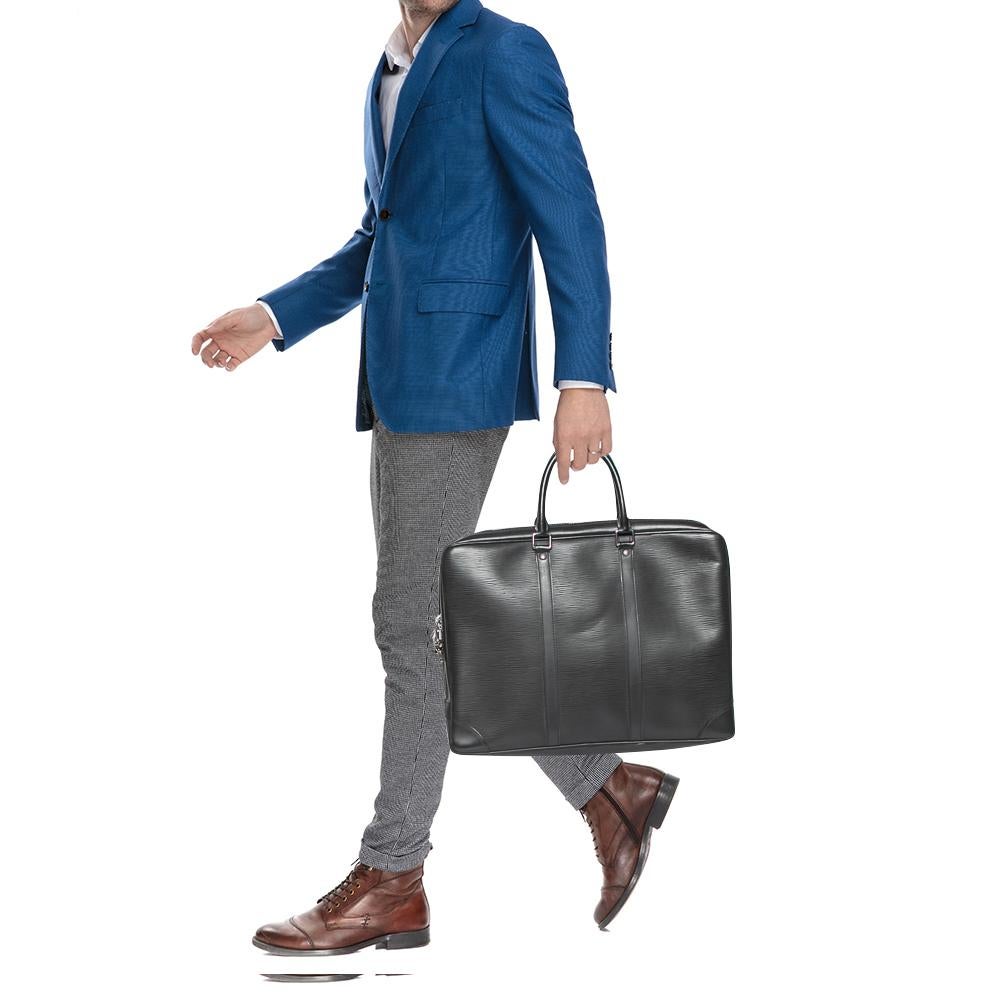 Louis Vuitton Black Epi Leather Porte Documents Voyage Briefcase 11