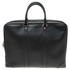 Louis Vuitton Black Epi Leather Porte Documents Voyage Briefcase