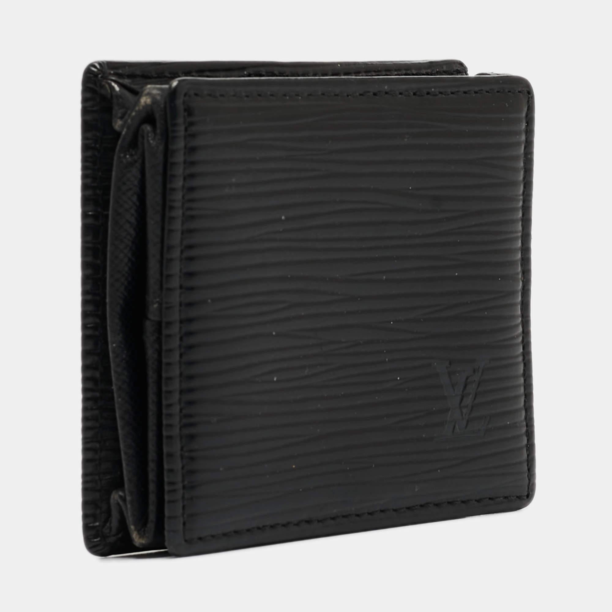 Nero Louis Vuitton Porta-Monnaie Boite in pelle di Epi Nera in vendita