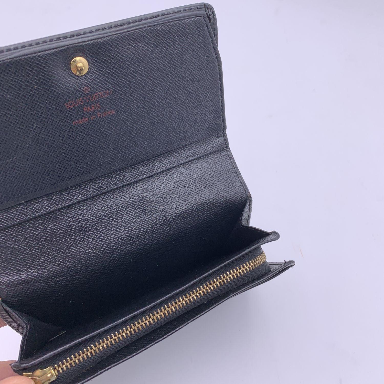Women's or Men's Louis Vuitton Black Epi Leather Porte-Monnaie Tresor Wallet M63502