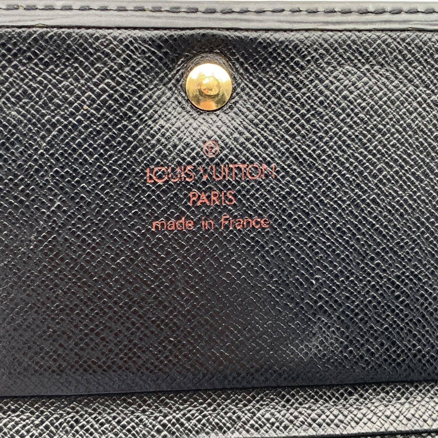 Louis Vuitton Black Epi Leather Porte-Monnaie Tresor Wallet M63502 1