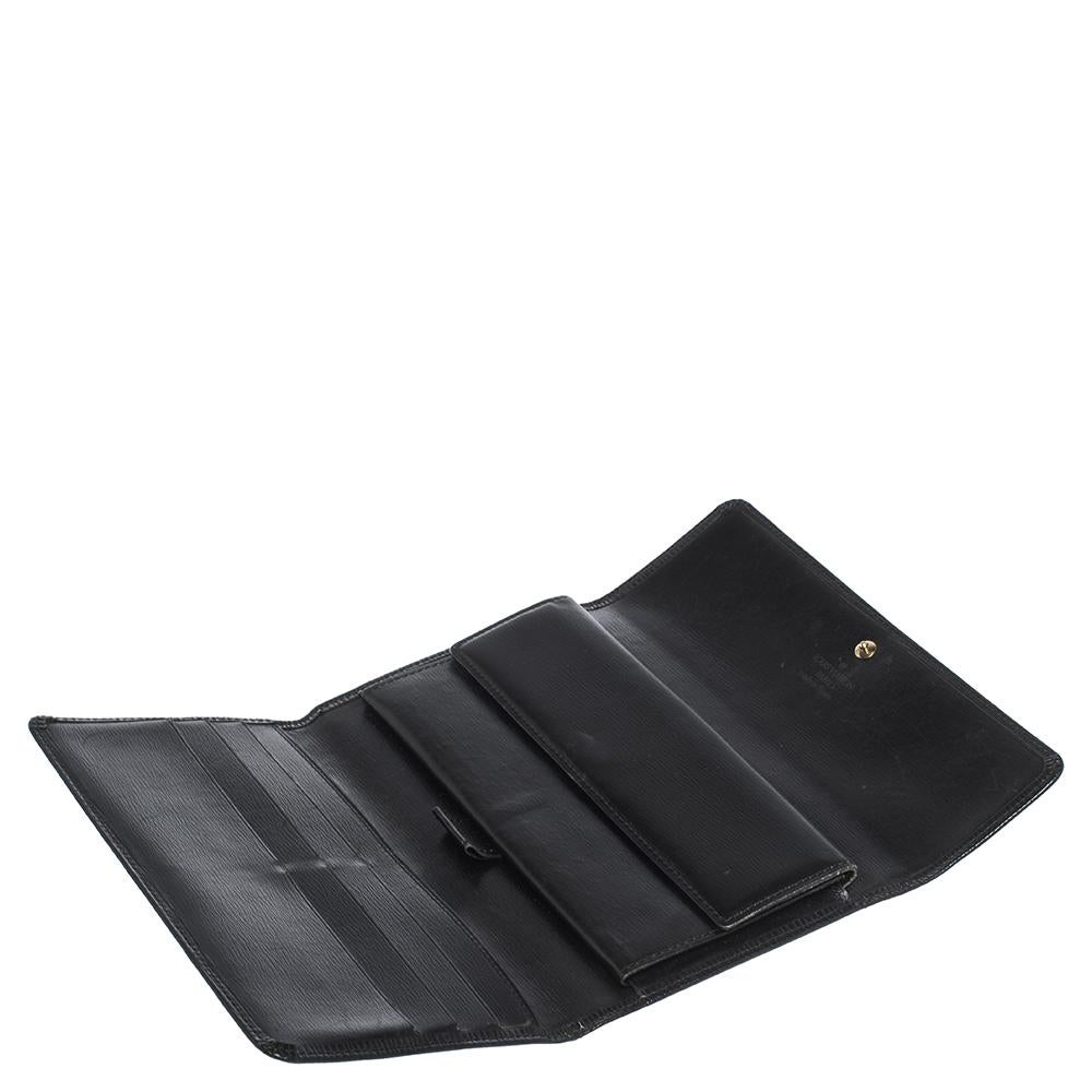 Louis Vuitton Black Epi Leather Porte Tresor International Wallet 6