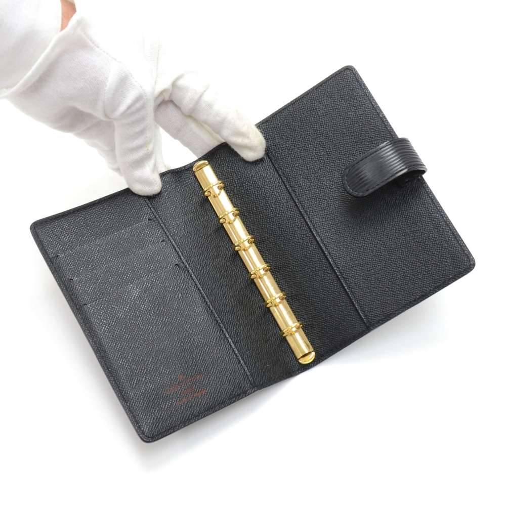 Louis Vuitton Black Epi Leather Ring Agenda Cover  PM  For Sale 4
