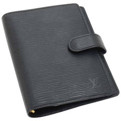 Louis Vuitton Black Epi Leather Ring Agenda Cover  PM