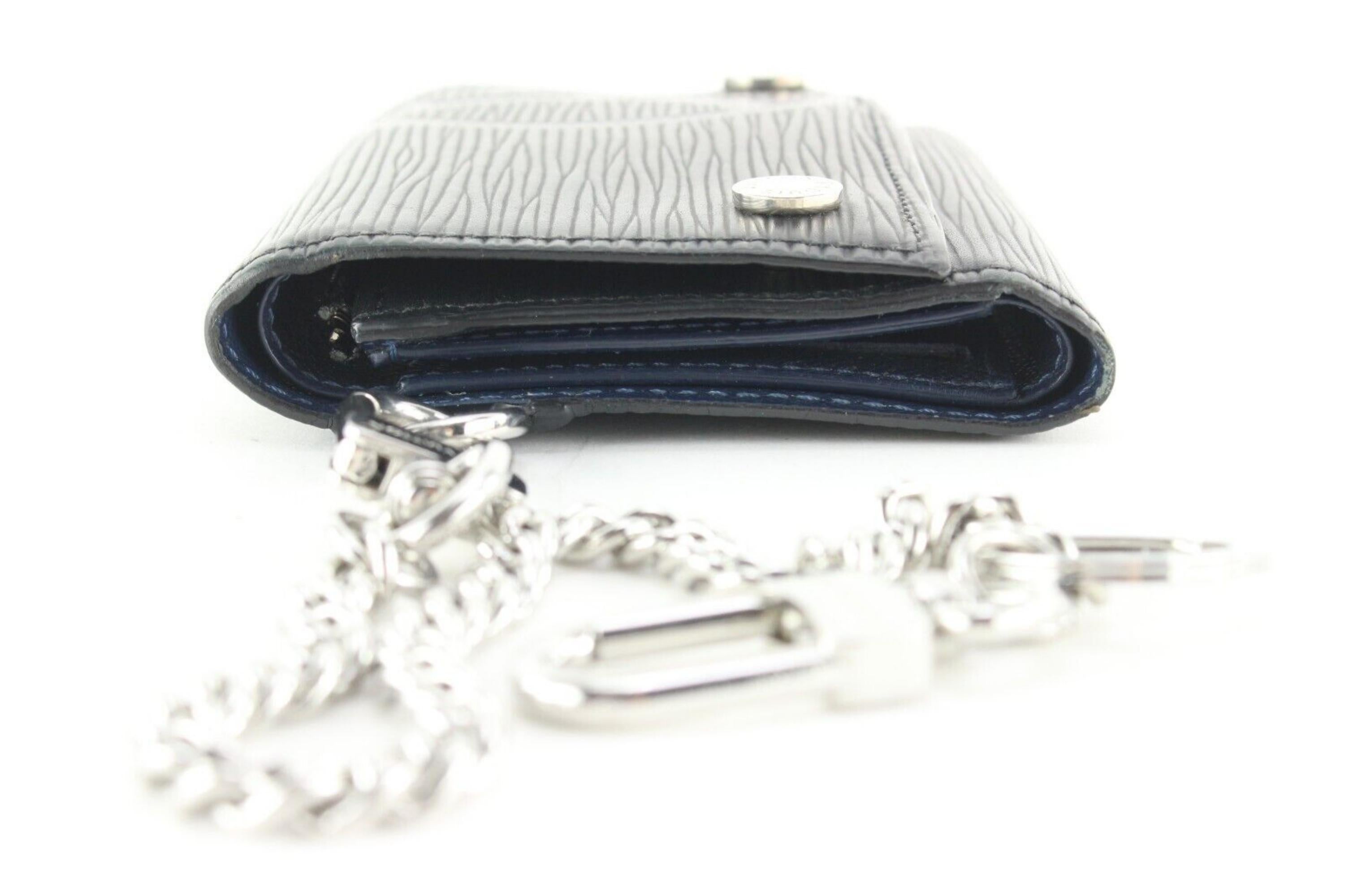 Louis Vuitton Black Epi Leather Rivets Chain Wallet Compact 4LK0216 6