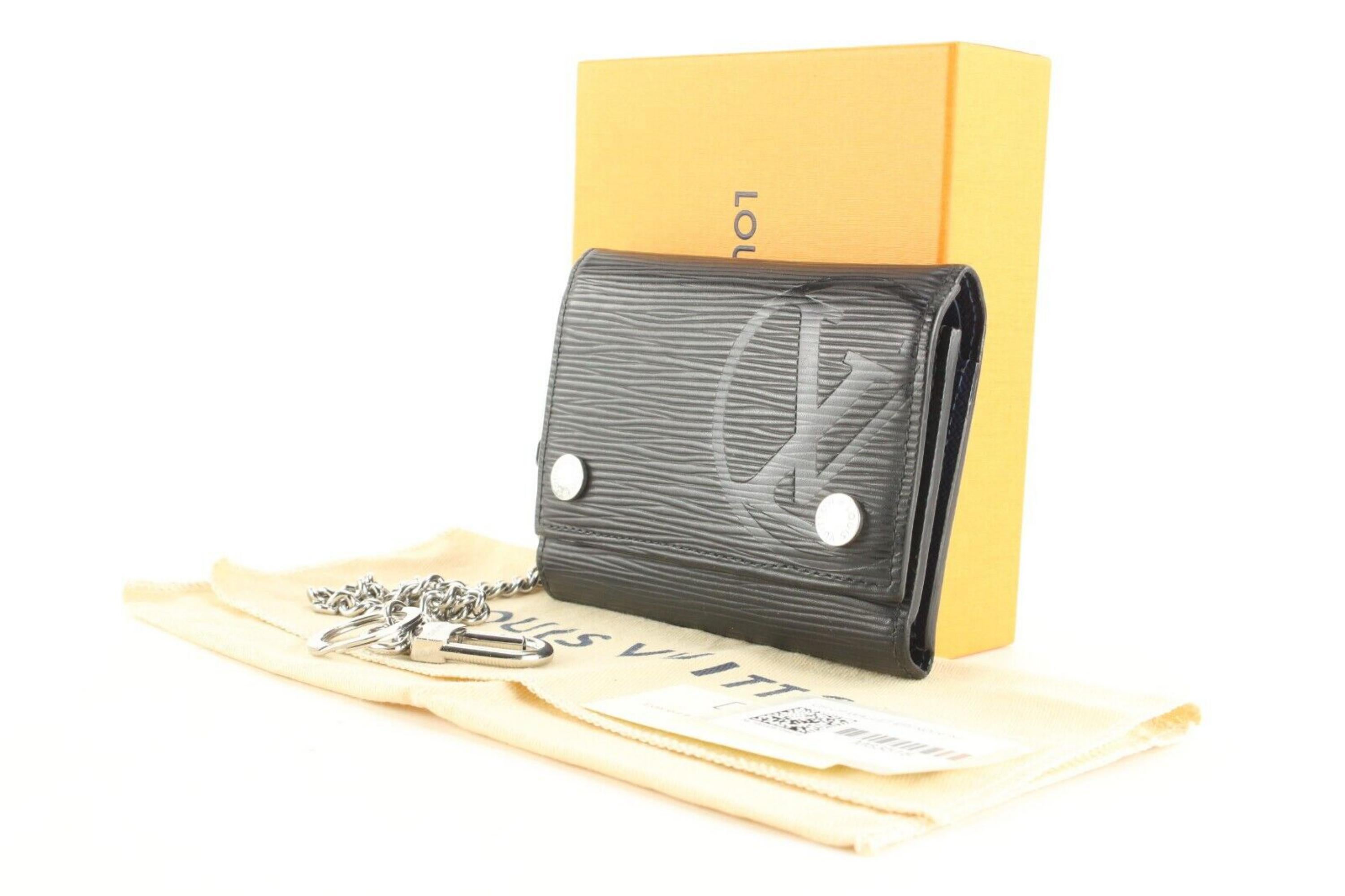 Louis Vuitton Black Epi Leather Rivets Chain Wallet Compact 4LK0216 8