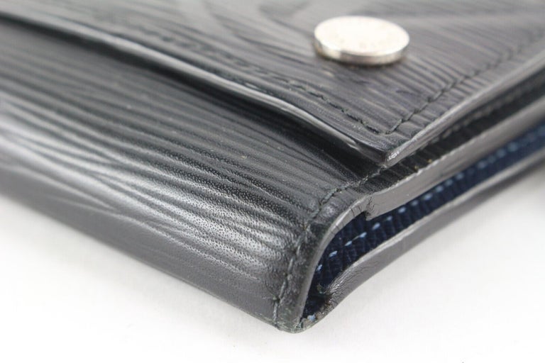 Louis Vuitton Black Epi Leather Rivets Chain Wallet Compact 4LK0216