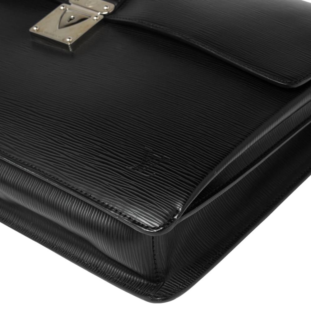 Men's Louis Vuitton Black Epi Leather Robusto 1 Briefcase