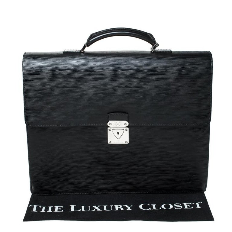 Louis Vuitton Black Epi Leather Robusto 2 Compartment Briefcase For