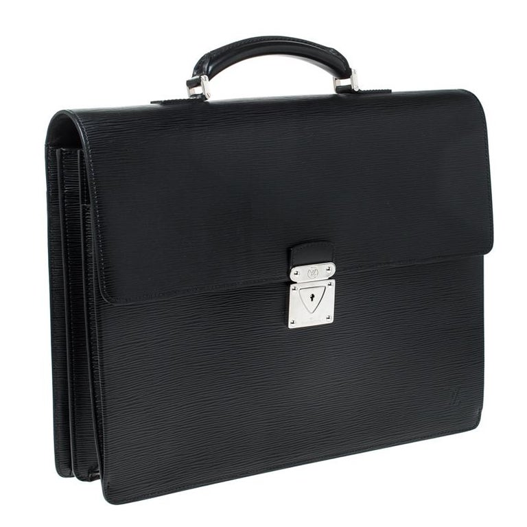 Louis Vuitton Black Epi Leather Robusto 2 Compartment Briefcase For Sale at 1stdibs
